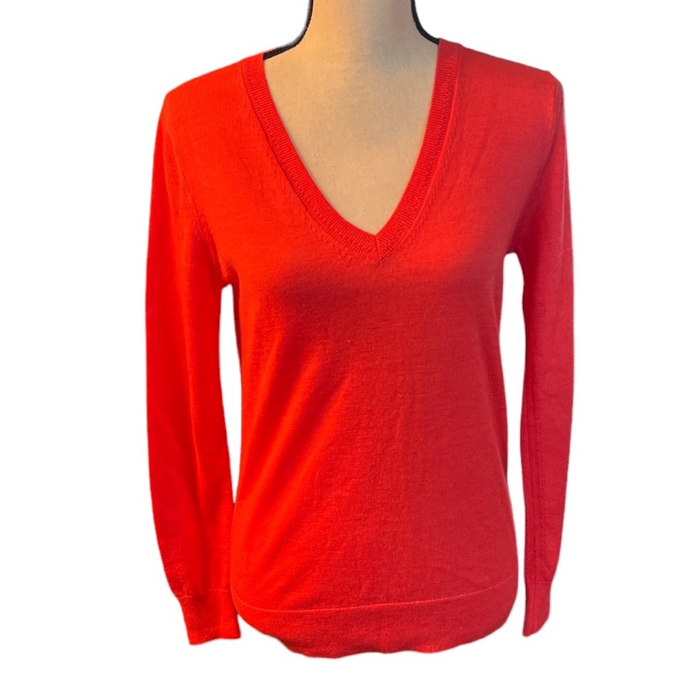 Banana Republic Red Orange Merino Wool Sweater